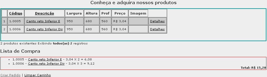 Tela de cadastro