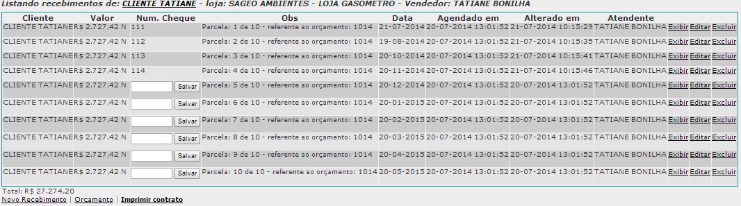 Tela de cadastro