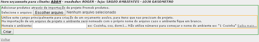 Tela de cadastro